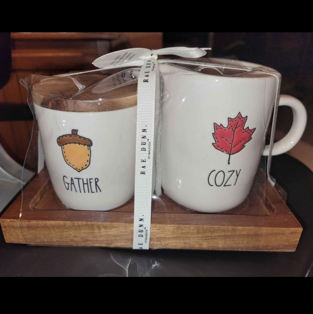 Rae Dunn 3pc creamer & sugar set